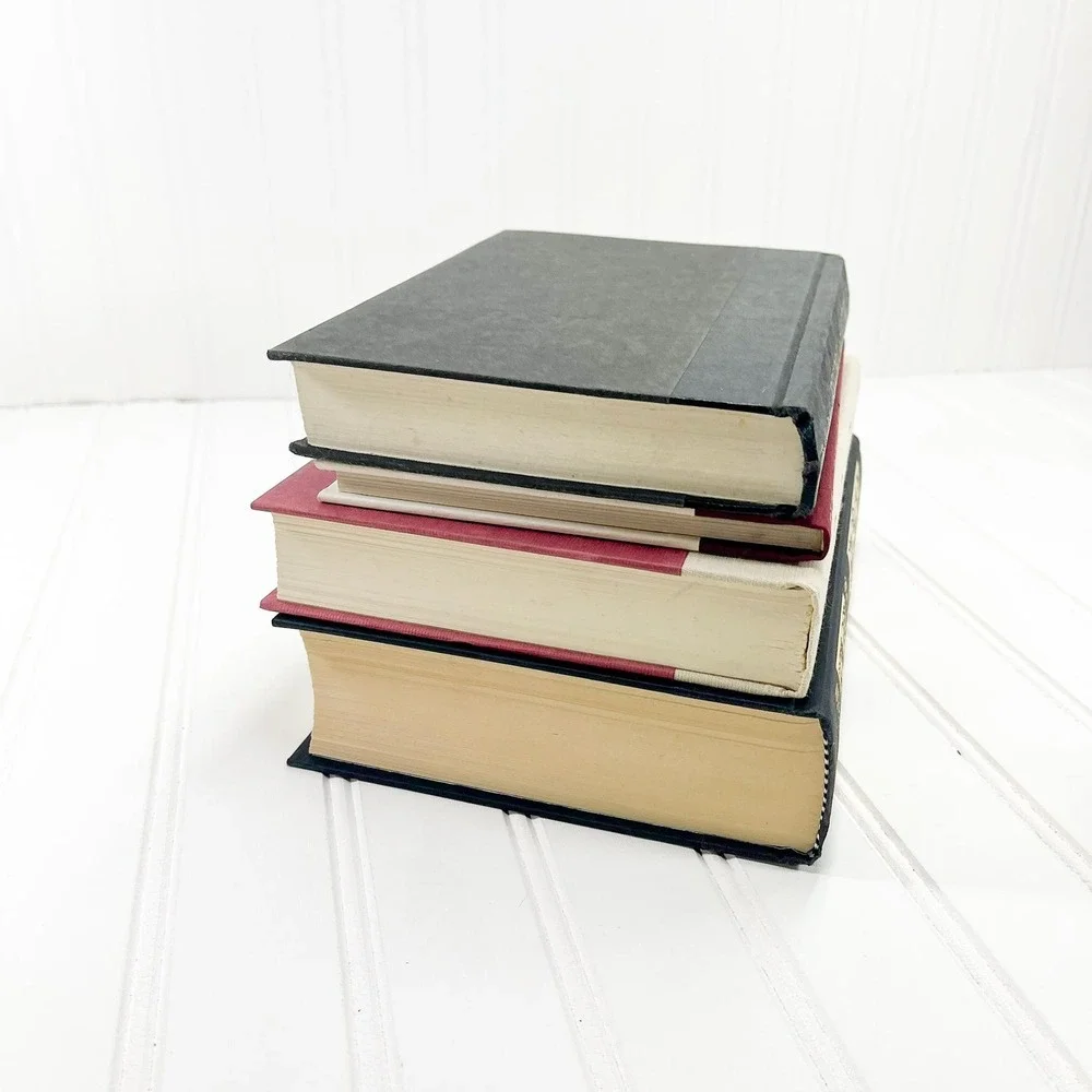Black Decorative Book Set - Gold‎ Text Vintage Display Books